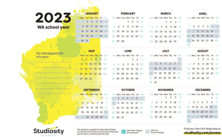 School terms and public holiday dates for WA in 2023 Studiosity